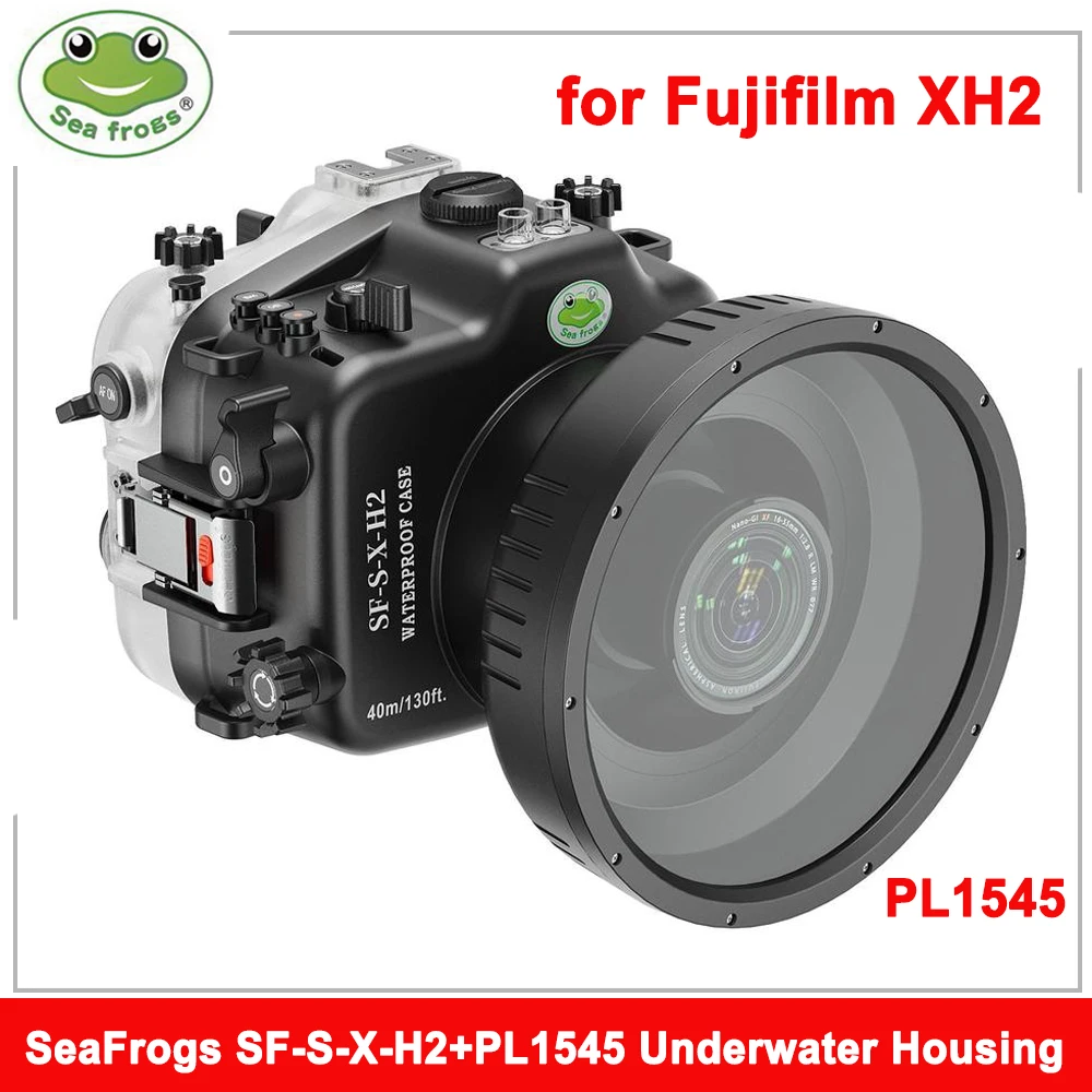 SeaFrogs SF-S-X-H2 Underwater Housing with WA005F PL1545 Flat Port 40M/130FT Diving Waterproof Case for Fujifilm X-H2 XH2