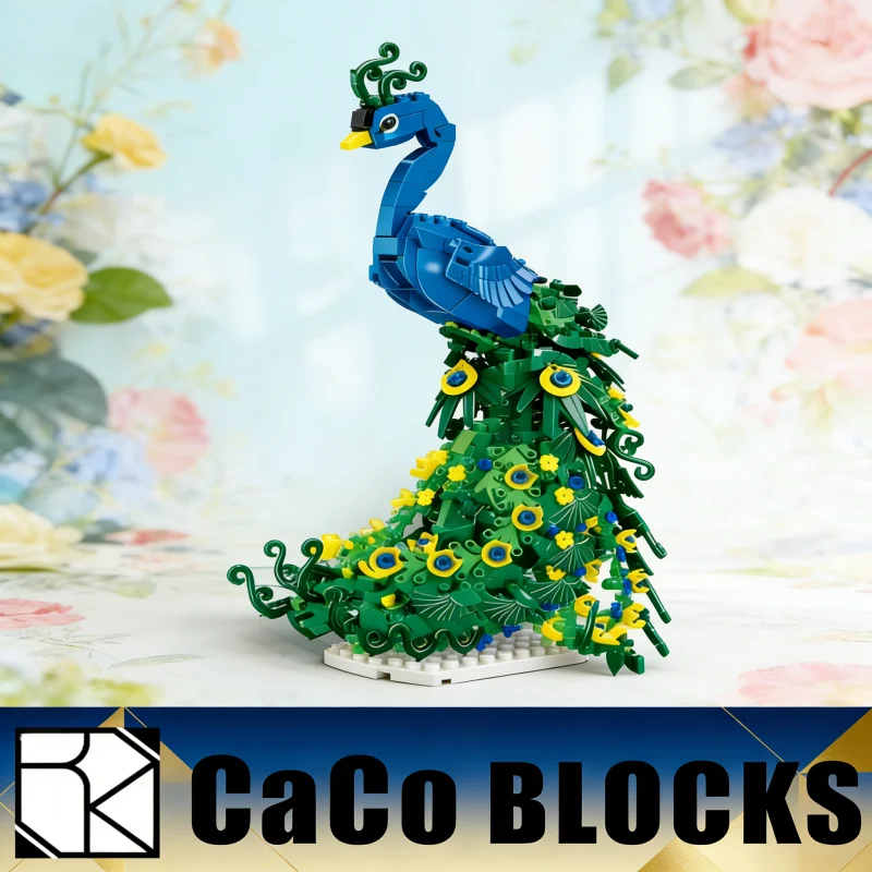 

Набор строительных блоков «Павлин»: коллекционные фигурки животных для декора дома и снятия стресса