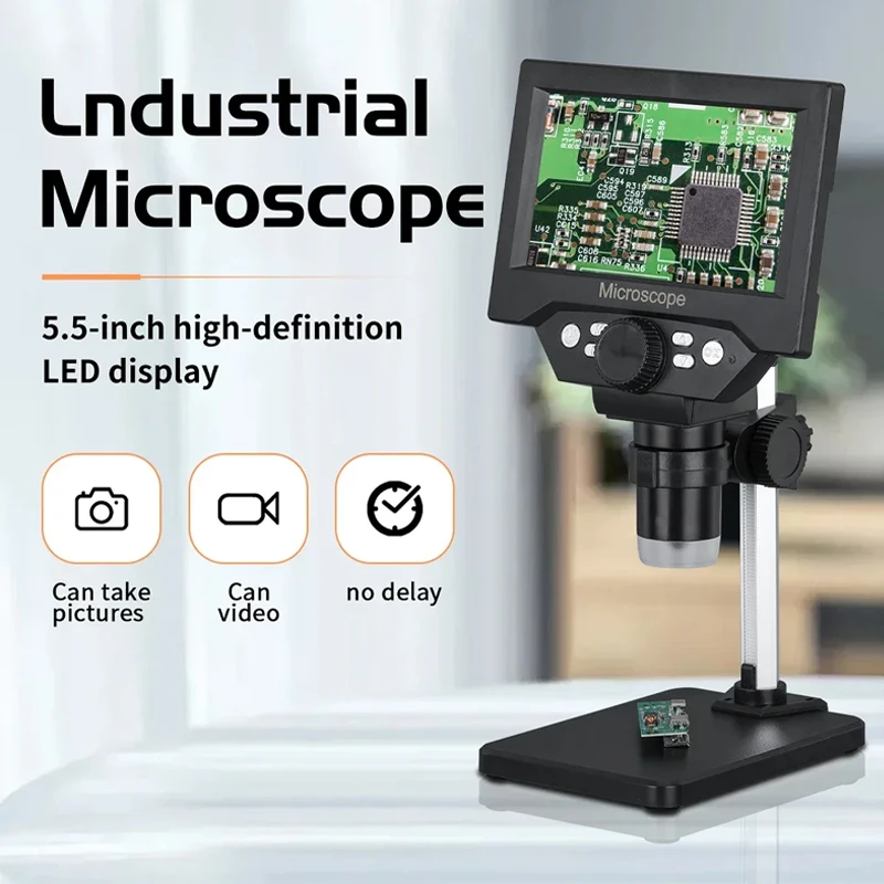 5,5-calowy mikroskop cyfrowy LCD 1000X 1080P moneta mikroskop lupa z mikroskopem stojącym do lutowania napraw elektroniki