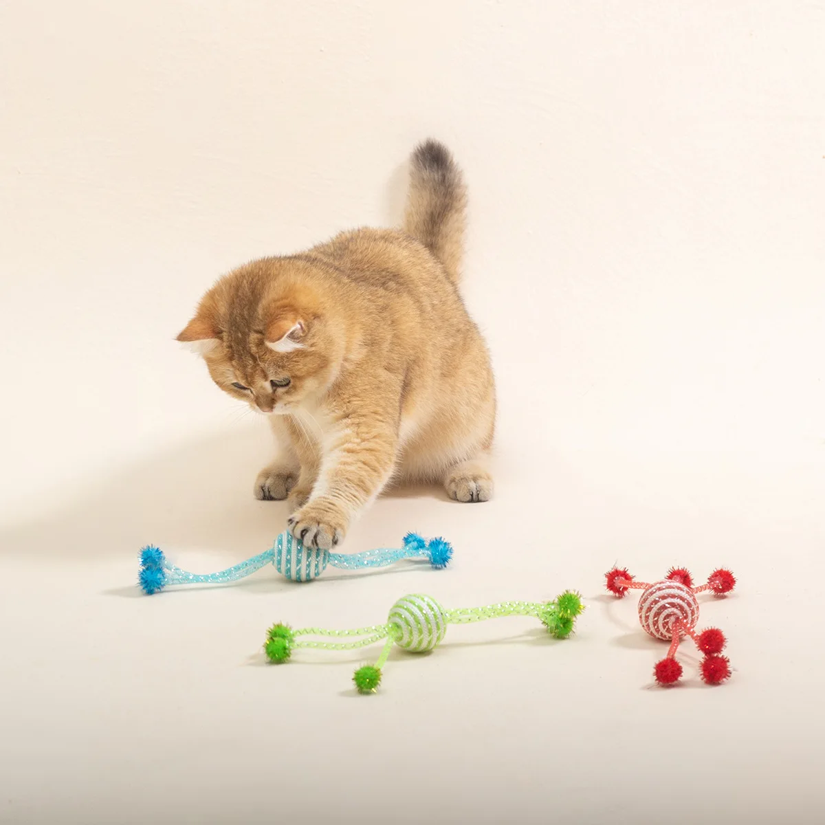 Cat Toy for Cats Network Tube Wrapping Rope Ball Kitten Self Hi Toy Playing Six Claw Ball Cat Toys Interactive