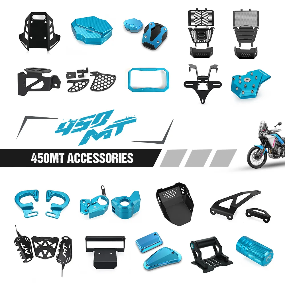 

For CFMOTO 450MT MT450 2024 2025 2026 License Plate Bracket Headlight Guard Wheel Crash Sliders Handguard Motorcycle Accessories