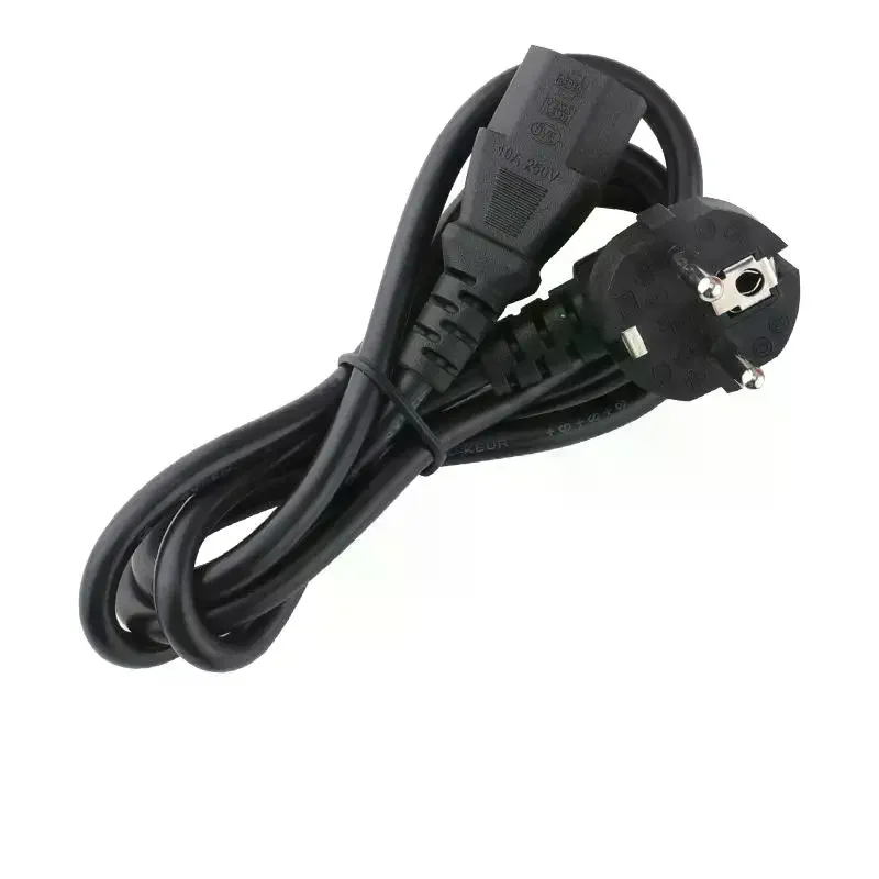 1Pcs 1.2/1.5 Meters 5FT 2Pin 18 AWG 60C 250V Universal Power Cord Cable EU Plug For Type F CEE 717 To IEC-320-C13 Black