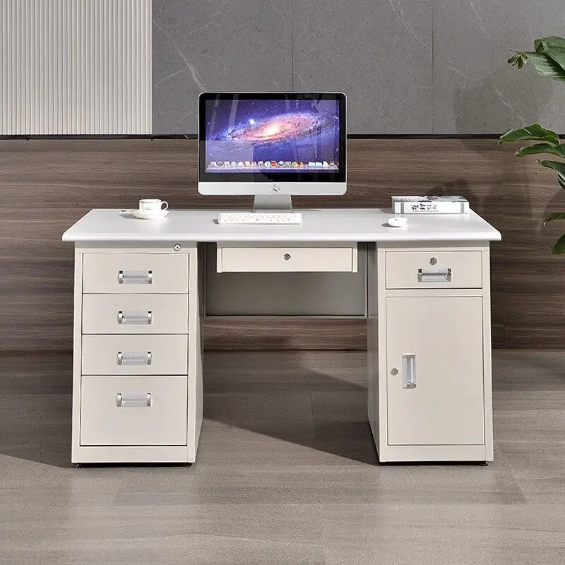 스틸 책상 사무실 컴퓨터 책상 단일 서랍 책상 의사 진단 의료 작업대 잠금장치 포함