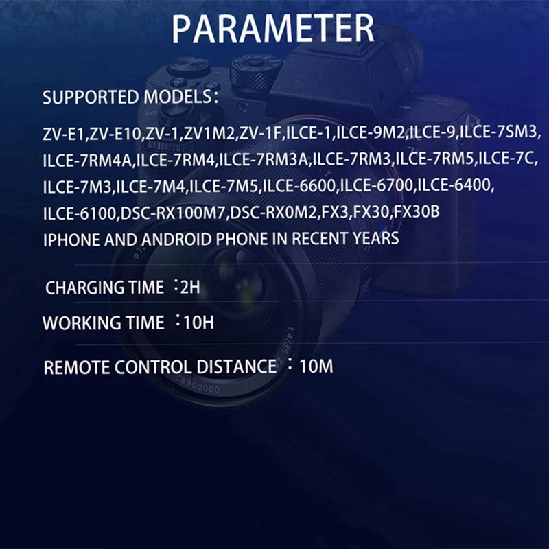 BAADE Bluetooth Afstandsbediening voor SONY Camera met OLED-scherm Compatibel met RMT-P1 A7M3 A6400 A6700 ZV-1 A7C A1 E10 RX100