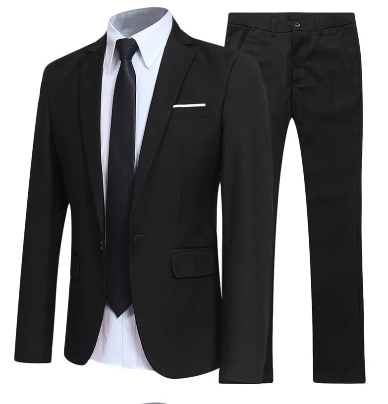 Terno de negócios profissional masculino, terno Slim Fit Formal de 2 peças, LH160