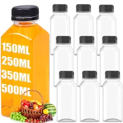 Empty Plastic Juice Bottles with Caps Water Bottles Clear Bulk Drink Containers with Lids Juicing Drinking Milk Jam Container