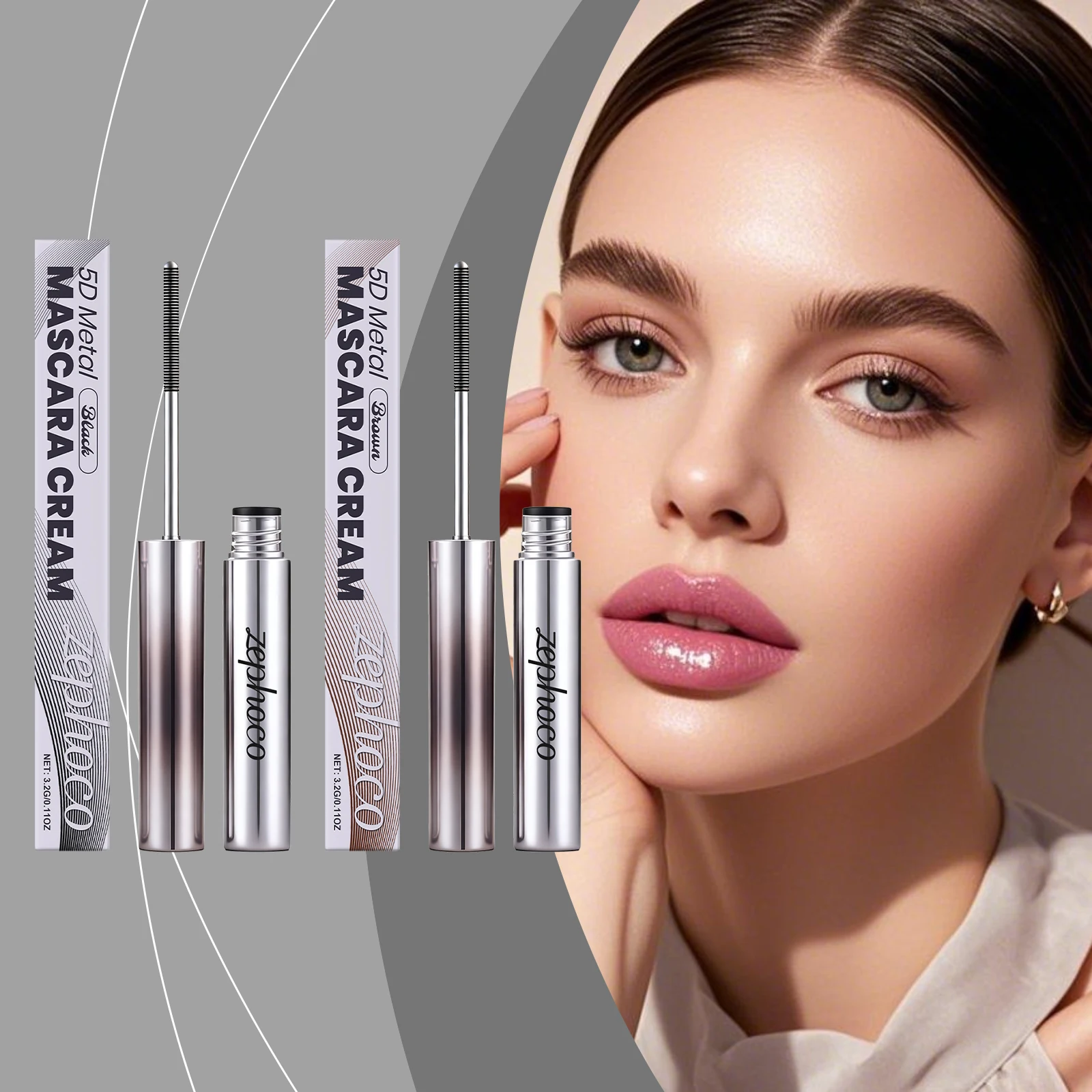 제포코 롱래쉬 마스카라 비타민 E 속눈썹 연장 방수 및 땀 방지 메이크업 볼륨 마스카라 3.2g