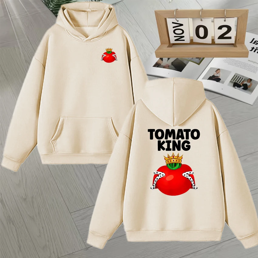 Lustiges Tomaten-Kronen-Muster, geeignet für Pflanzenliebhaber, langärmelige Herren- und Damen-Hoodies, Herbst-Winter-Fleece, lockere Sweatshirts, Unisex