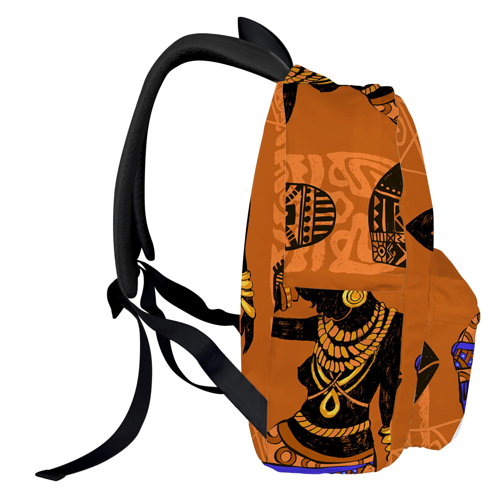 Ethnic Symbols African Woman Backpack Teenagers Student School Bags Laptop Custom Backpack for Men Women Travel Bag