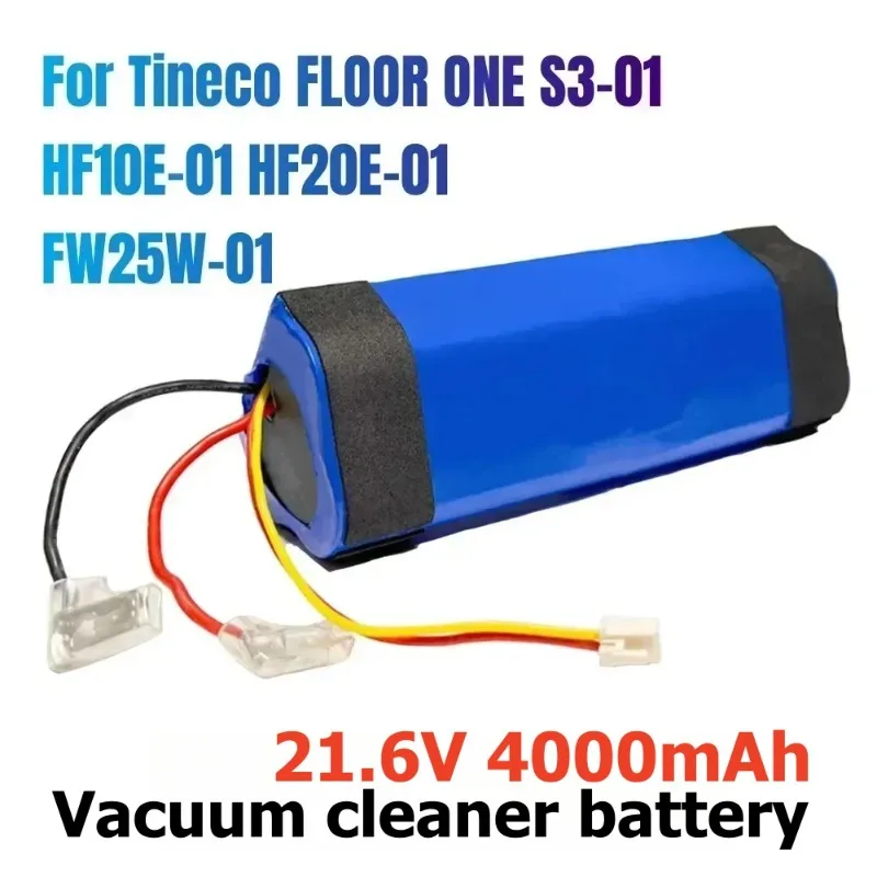 21.6V 4000mAh For Tineco FLOOR ONE 1.0 FW25M-01 FW25W-01 FW09010ECN HF10E-01 HF20E-01 S3-01 Vacuum Cleaner Battery