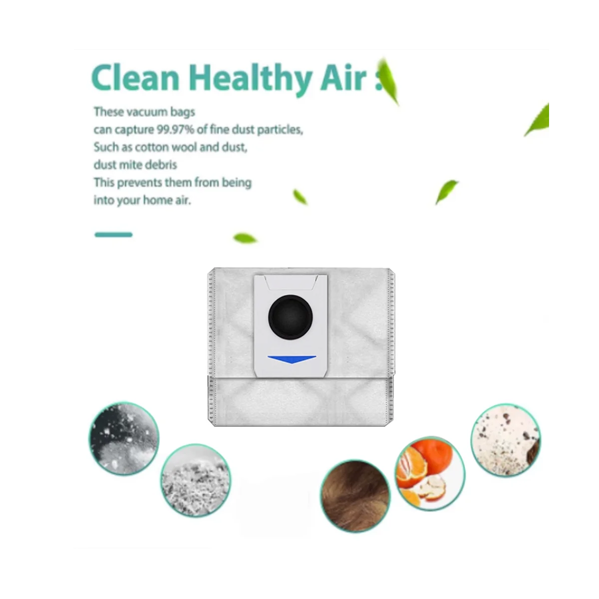 Sac à poussière pour Ecovacs Deebot T20/T20MAX/T20PRO/bronchOMSettlement/T10 Omni/Turbo, pièces de rechange pour aspirateur robot, 6 pièces