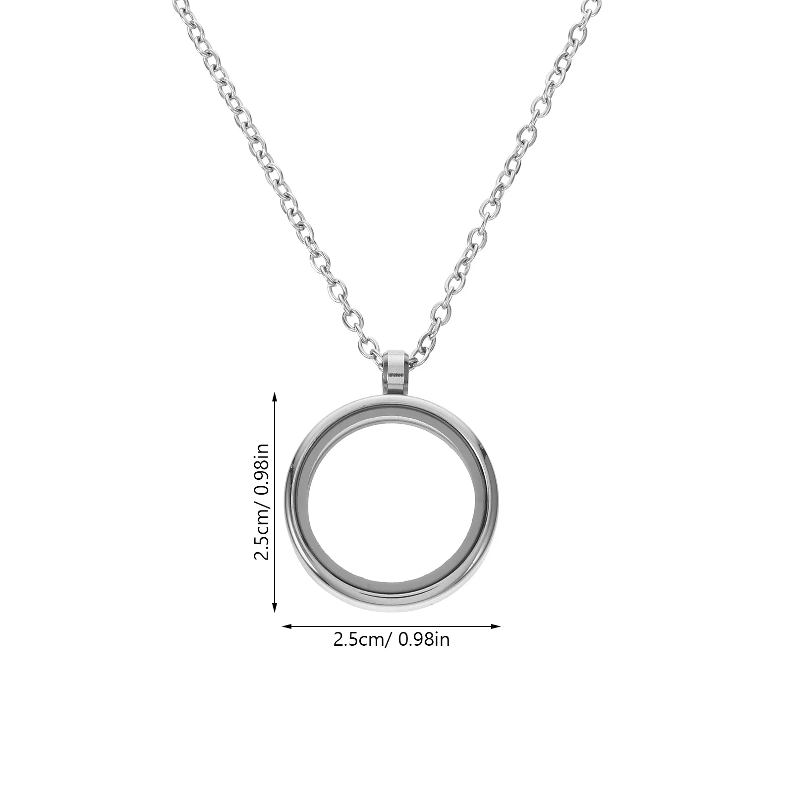 Stainless Steel Round Locket Pendant Clear Glass DIY Jewelry Making Charm for Memory Keepsakes Pet Hair Memorial Wedding Bouquet