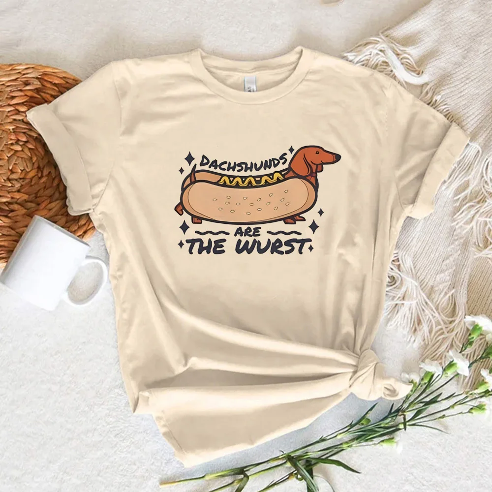 Sausage Dog t-shirts women graphic streetwear summer t shirt girl anime harajuku clothes