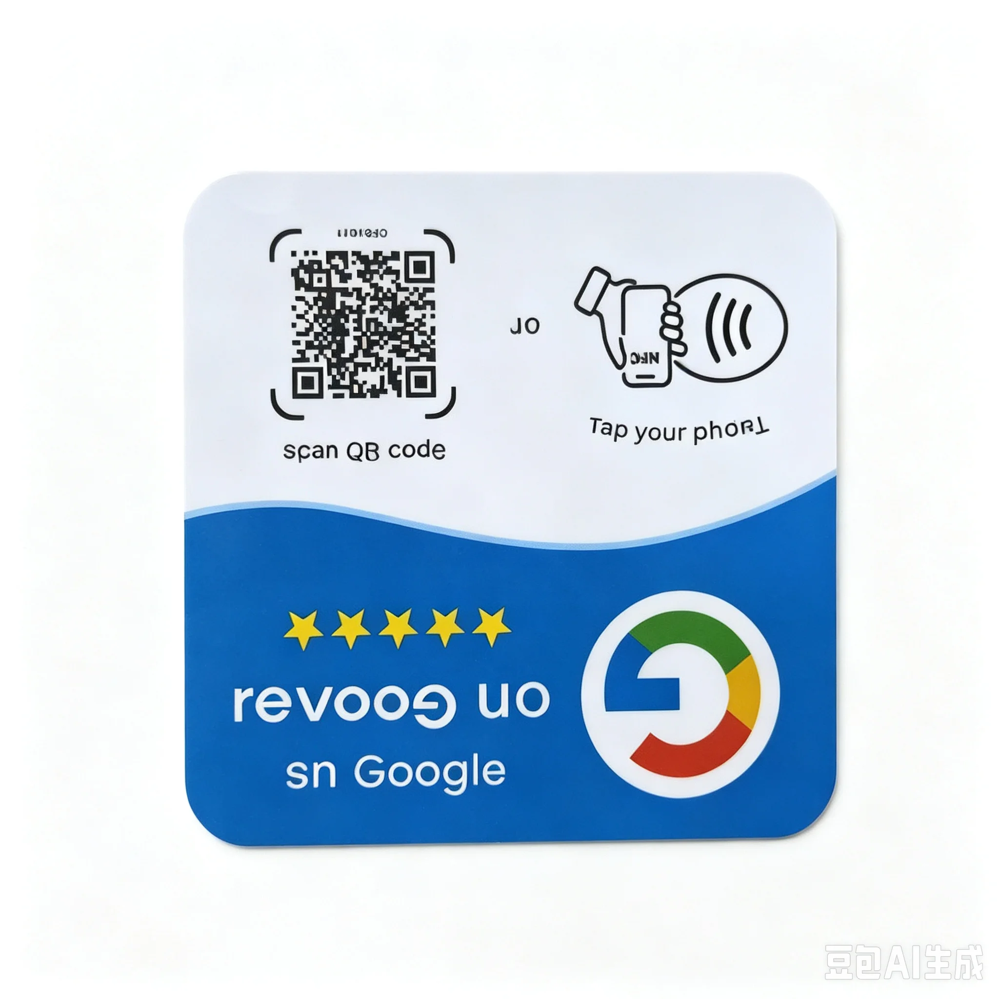 Google Review Stand NFC Tap & QR Code Sign for Restaurants Salons Retail & Front Desks QR Code Stand Lightning Fast No Monthly F