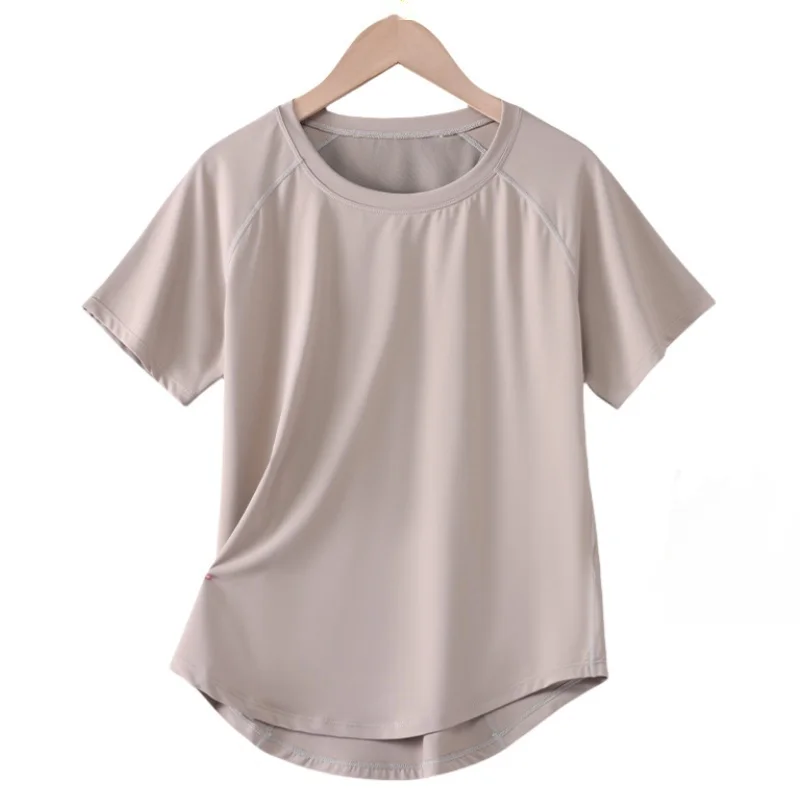 DRUR ผู้หญิงกีฬาเสื้อยืดแขนสั้นด่วนแห้งหลวมเสื้อหญิงฤดูร้อนฟิตเนสเสื้อกันหนาว Running GYM Tops ใหม่