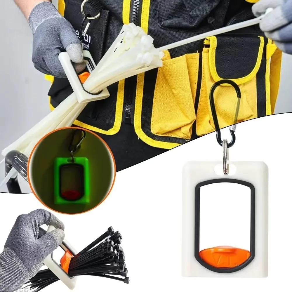 Durable Square Cable Tie Organizer Portable Fluorescent Tie Storage Holder Nighttime Packing & Bundling Essentials