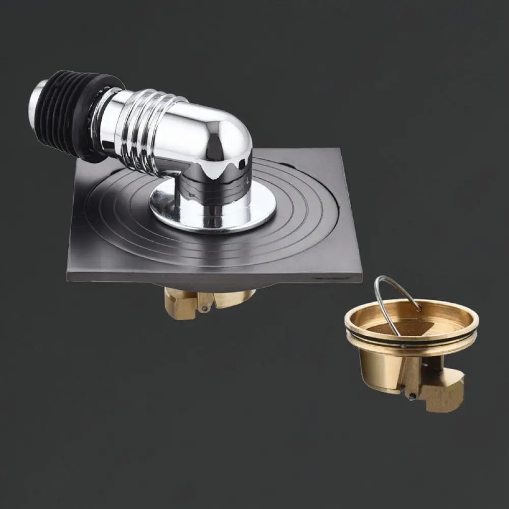 Invisible Tile Insert Floor Drain Stainless Steel Gunmetal Deodorant Modern Shower Bathroom Waste Filter Sewer Grate