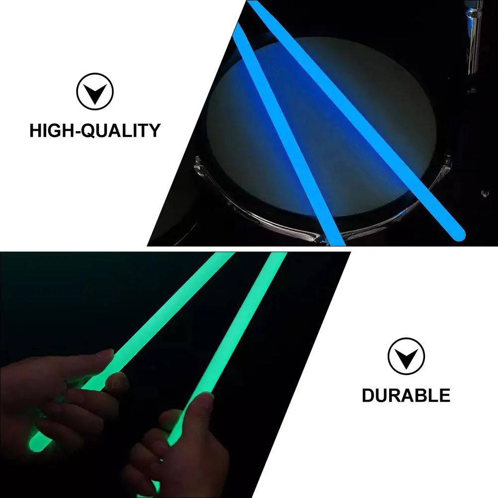 

4Pcs Glow Drum Sticks High Quality Luminous Drumsticks Lightweight Strong Break Resistant Perfect for Drum Practice Beginner