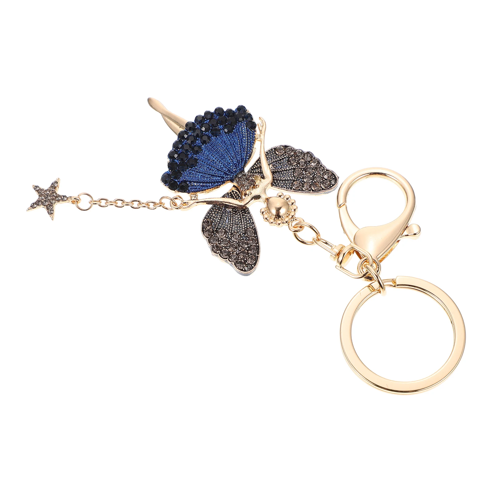 

Ballet Girl Design Keychain Rhinestone Decor Angel Keyring Pendant Stylish Lovely Portable Exquisite Craftsmanship
