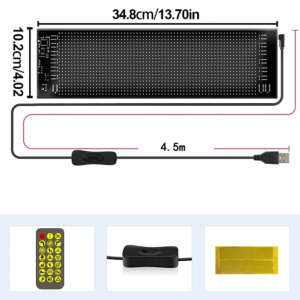 

2Pcs LED Display Screen Panel Car Scrolling Sign App Control Car Devil Eyes Light RGB Light DIY Animation for Store Bar Hotel