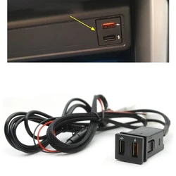 Car USB Charger Quick Charge QC3.0 Auto Phone Charging Adapter Button For Toyota Corolla RAV4 Prado 2018 2019 2020 2021
