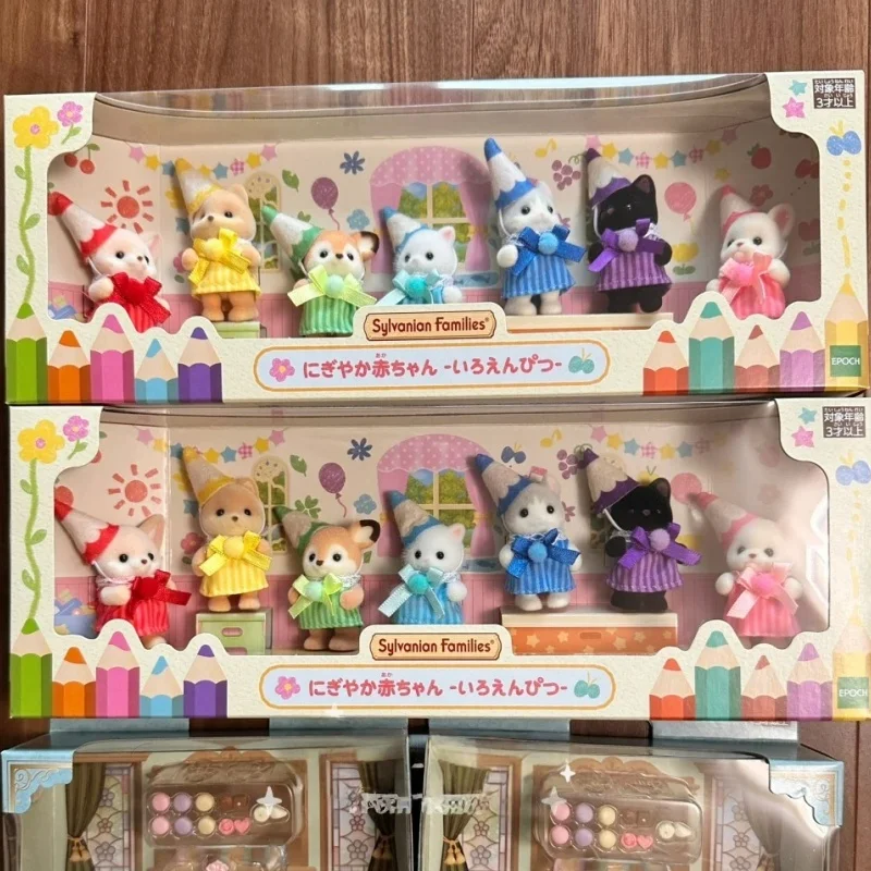 

Оригинальный аниме Sylvanian Families Seven Treasures, набор цветных карандашей, кавайная фигурка, коллекционная кукла, подарок на день рождения, детские игрушки, подарок