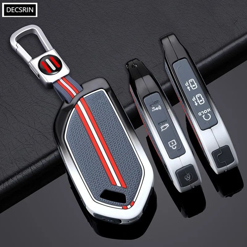 5/6/7/8/9 Buttons Zinc Alloy+Silicone Car Key Case Cover Protective Shell Fob for Kia Ka4 Car Keychain Interior Accessories