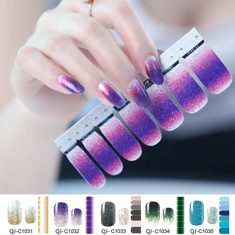 1~4PCS Manicure Tool Easy To Use Durable Affordable Nail Wraps For Manicures Glitter Gradient Trendy Nail Art In-demand