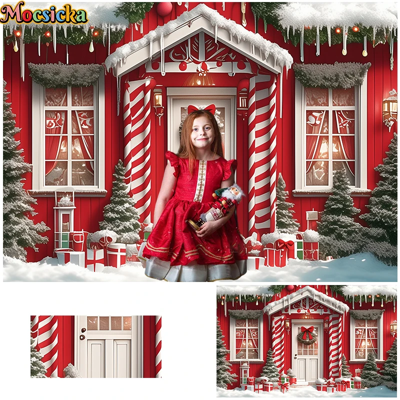 Mocsicka Christmas Store Backdrops Kids Family Photography Props Child Adult Photocall Decors Winter Snowy Photo Backgrounds