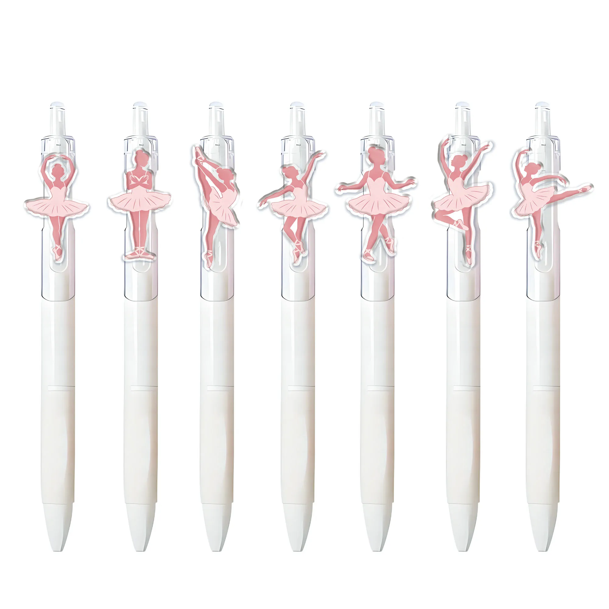 

Набор из 7 элегантных ручек с балетной тематикой: розовые ручки-танцовщицы, креативные ручки для любителей танцев, подарок для студентов на Новый год