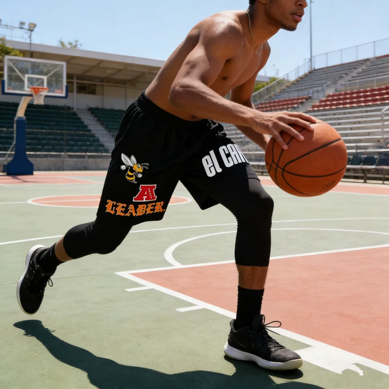 2026 American Style Loose Four-Point Shorts for Men, Breathable Quick-Drying Casual Sports Shorts with Bee Pattern