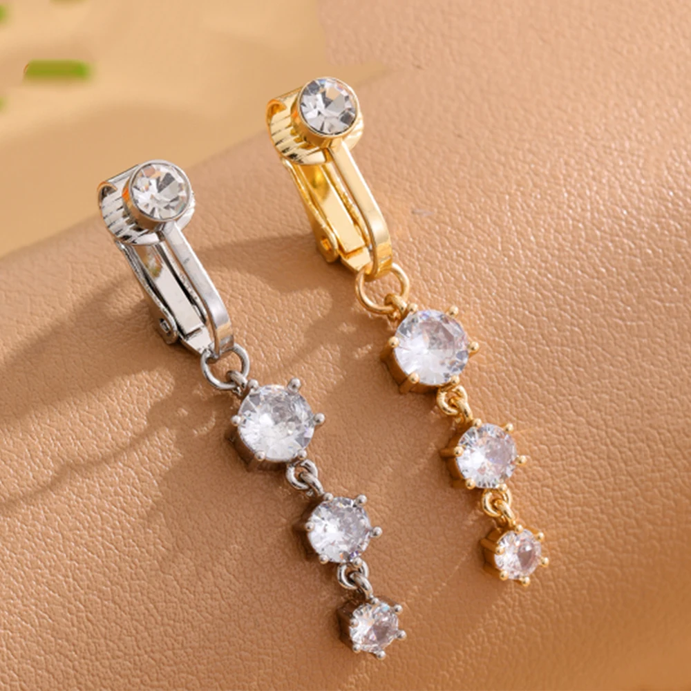 Faux Fake Belly Button Ring, 3/5 Reverse Crystals