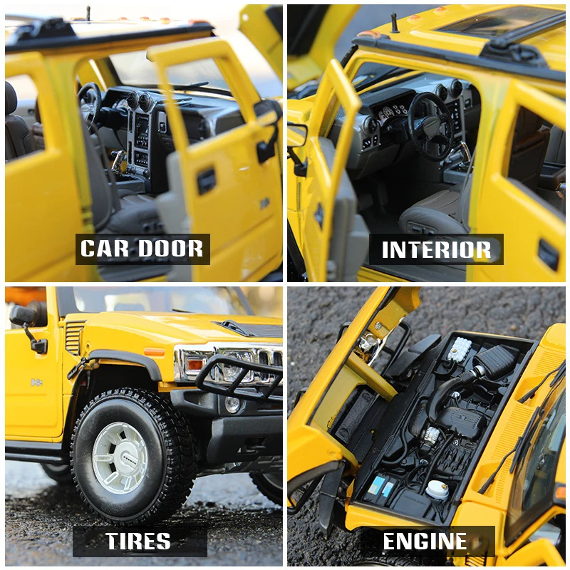 Maisto 1:18 New Hummer H2 H1 Jeep alloy car model simulation car decoration collection gift toy Die casting model boy toy