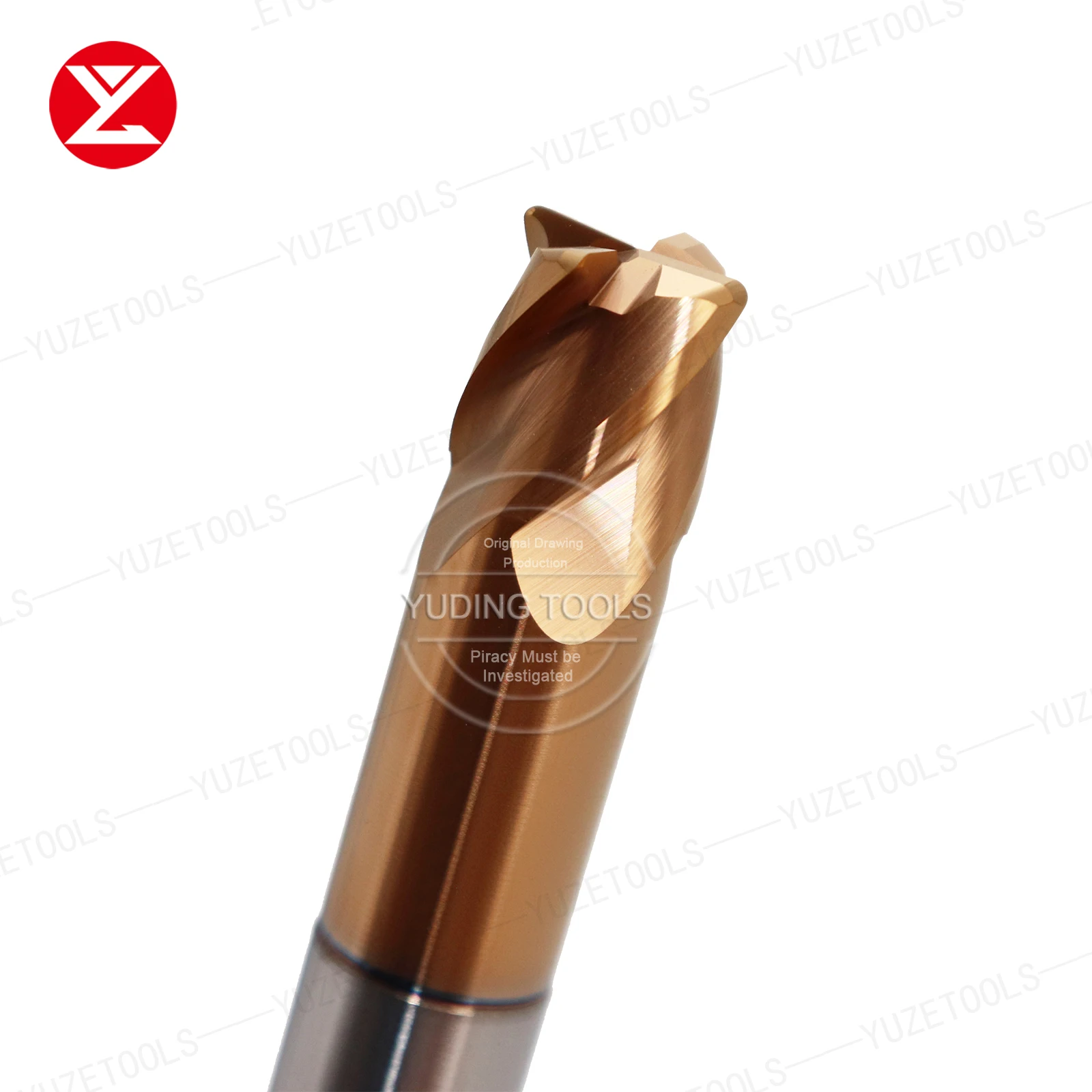 4 Flute HRC68 Carbide Bull Nose Corner Radius End mill R0.2 R0.5 R1 R2 CNC R Bullnose Cutter for Steel high hardness materials