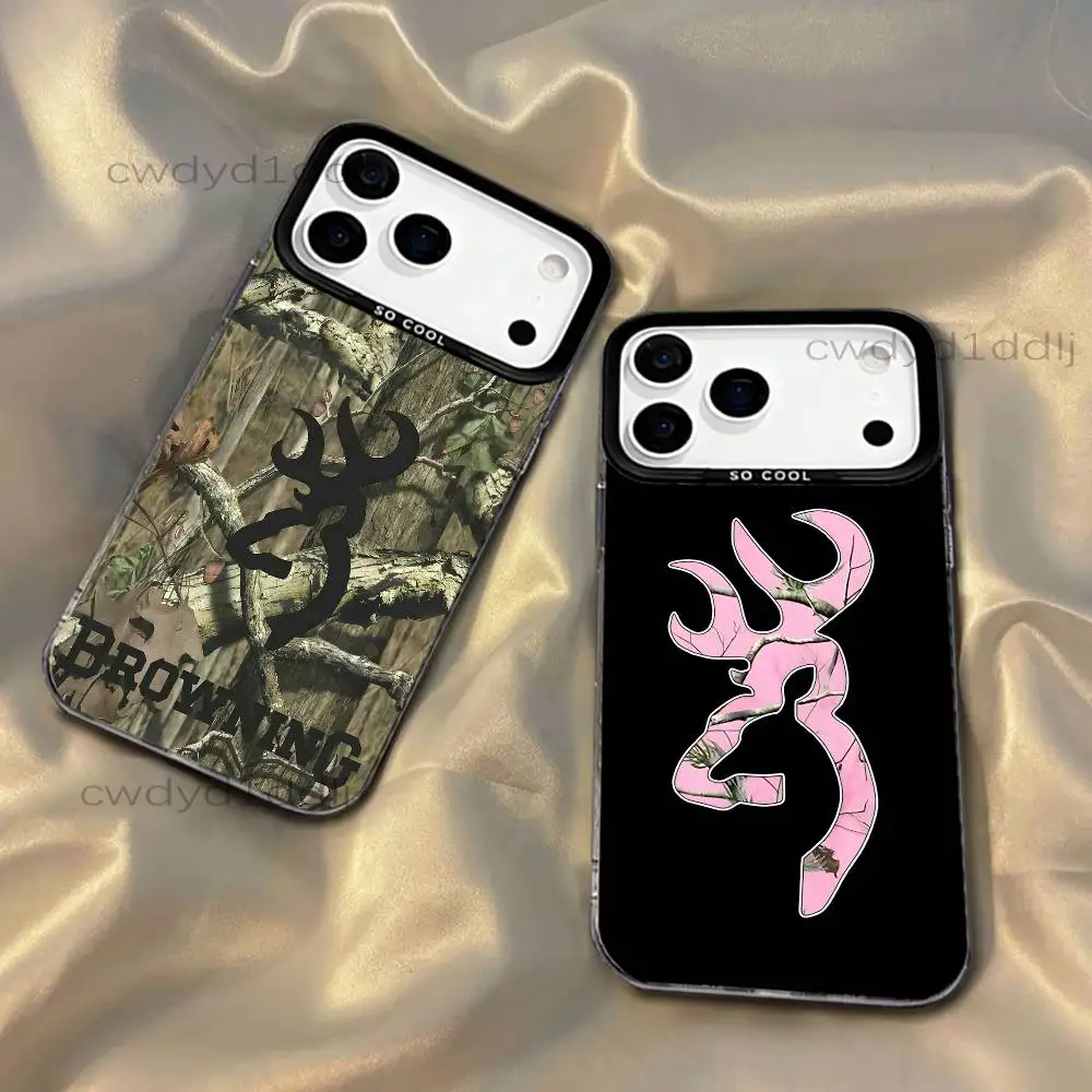 

Cool B-BrowningS For iPhone 17,16,15,14,13,12,X,8,Pro,Max,Plus,SE4,Air,Mini Black IMD Matte Case