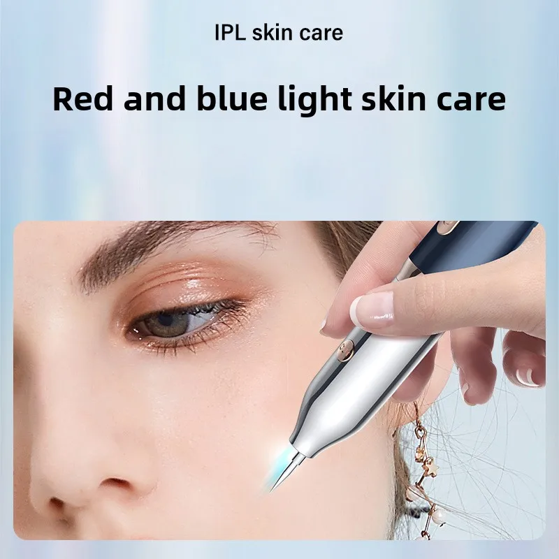 

Point mole pen, home import device, red and blue light convenient skin beauty device, hot and cold beauty device