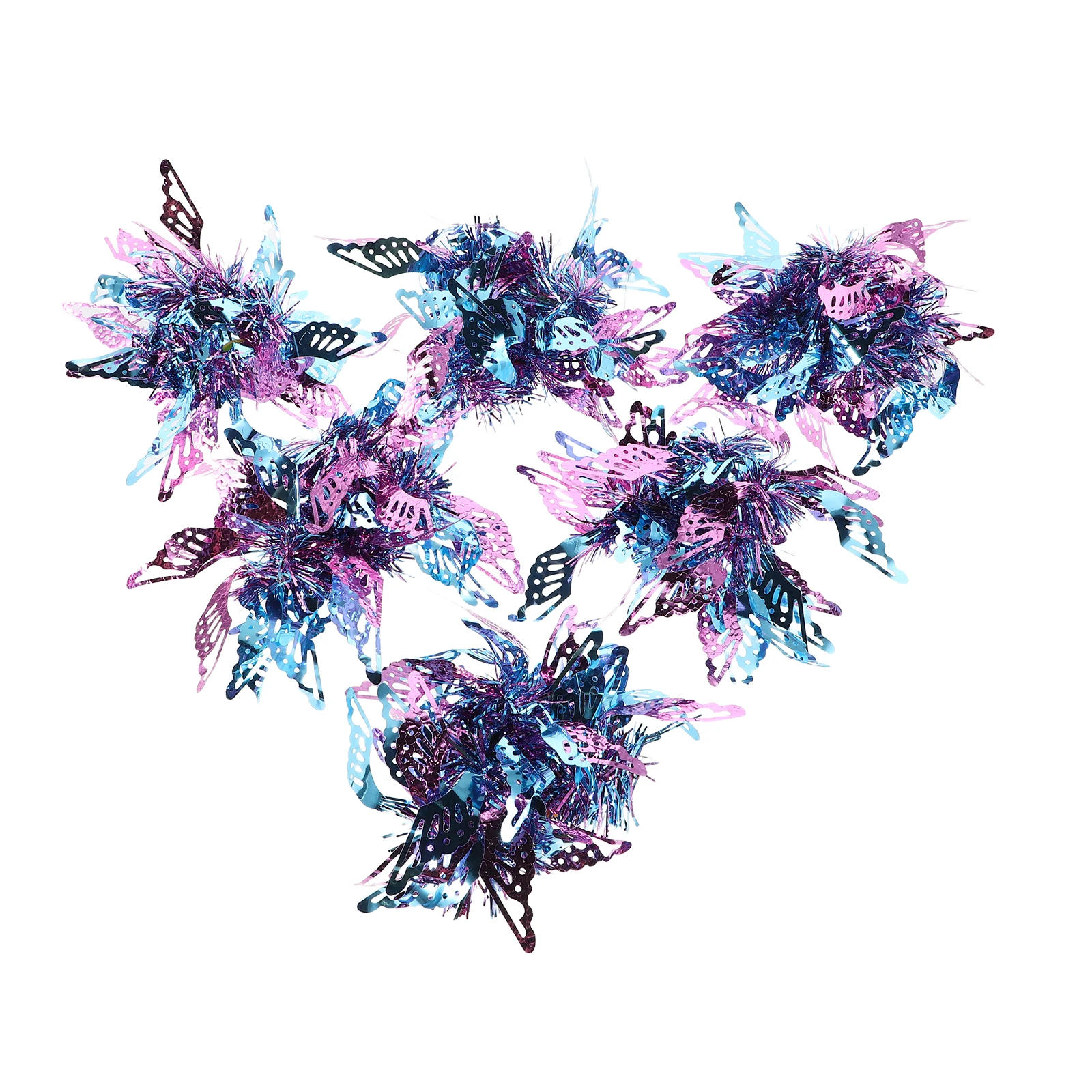 

6Pcs Children's Dance Hand Flowers Cheerleader Pompoms Blue Pink Lightweight Kids Performance Props Party Accessories