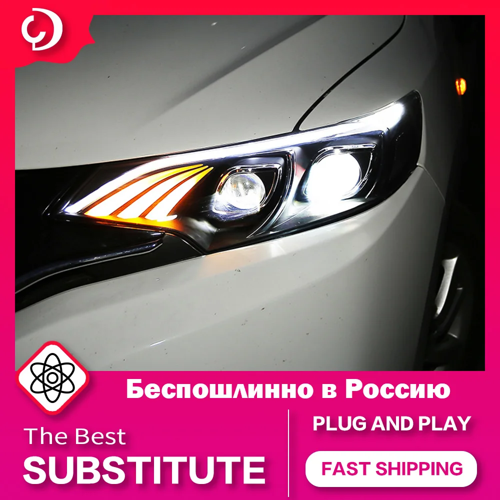 AKD Car Styling Headlights for Honda Fit Jazz 2014-2020 LED Headlight DRL Turn Signal Light Led Projector Auto Accessories