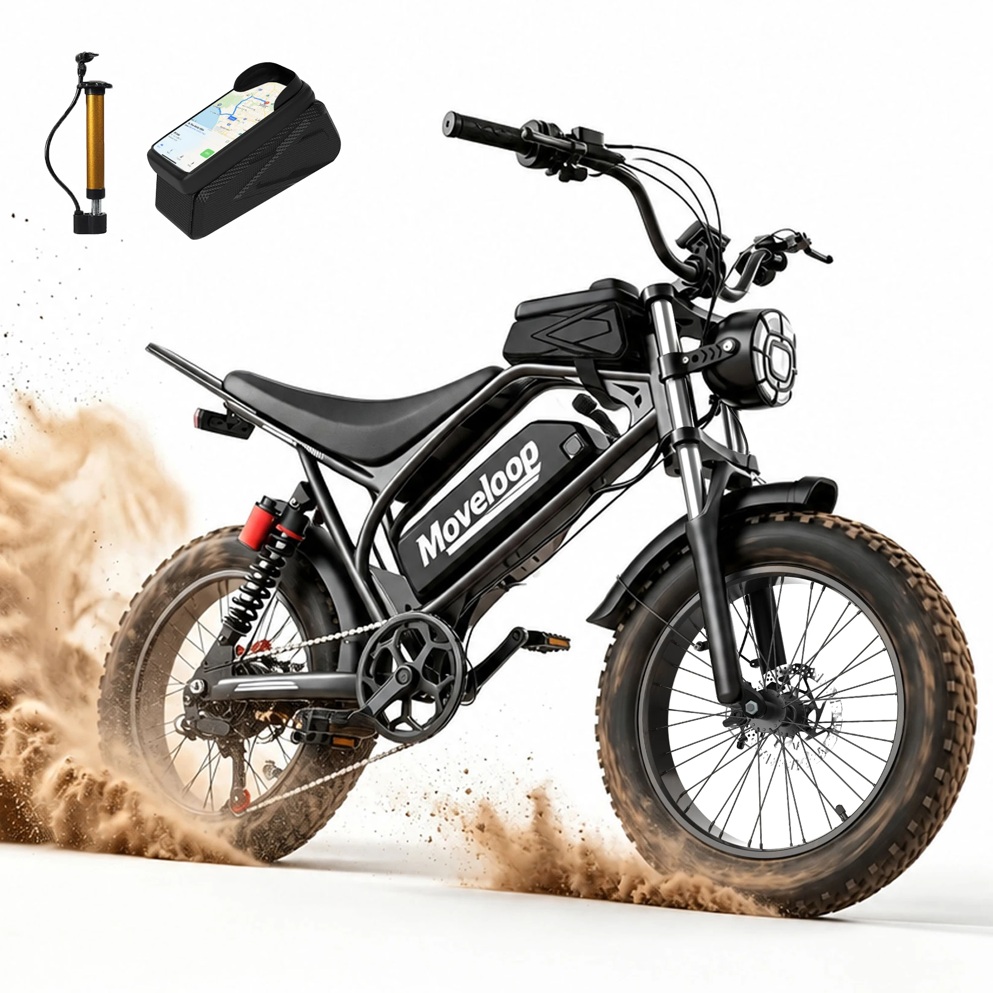 Electric Bike for Adults, 1500W/3000W Peak Electric Dirt Bike,70/80Miles 31/35MPH 48V15.6/20AH Removable Battery, 20"×4.0 "Fat Tire All-Terrain Ebike image 3