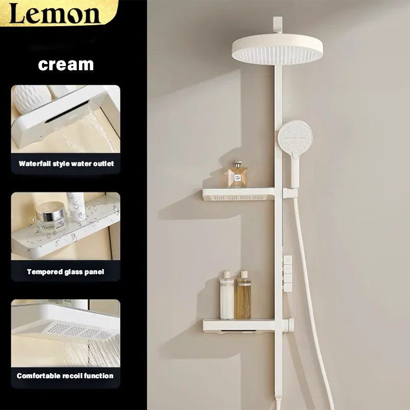 

Lemon - Brass Chrome Bathroom Thermostatic Shower Set Constant Temperature Control Bath Faucet Shower System