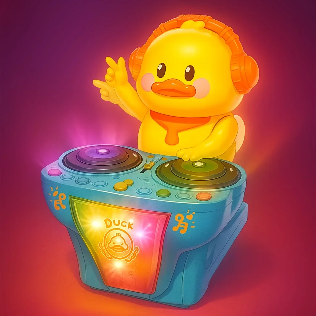 

Toys with Electric Dancing Duck Luminous DJ Console Interactive Music Motion Sensing Flashing Lights & Sound Effects Ideal Gift