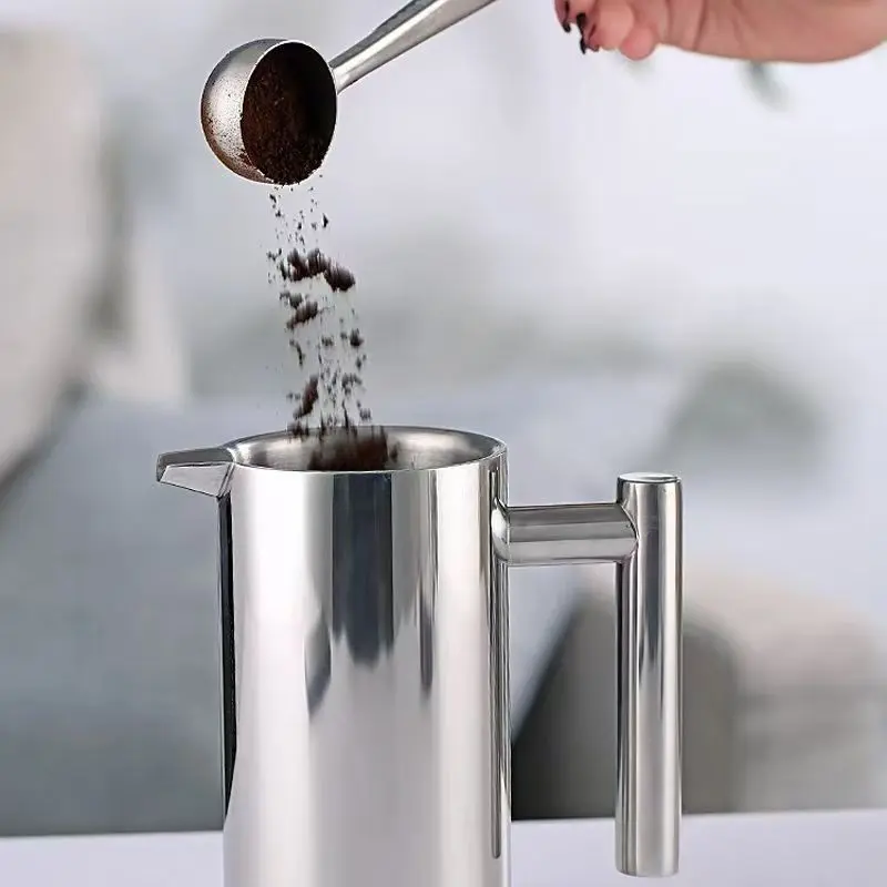 304French Press Pot Filter Press Hand-made Coffee Pot Stainless Steel High Quality Double Walled Insulated 350ml/800ml/1000ml