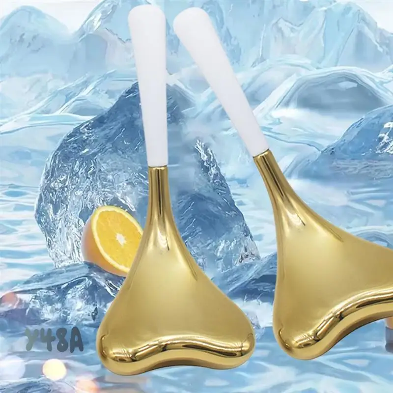 Eiskugeln für das Gesicht, 2 Stück, luxuriös, Roségold, Kryo-Sticks, Gesichtsroller, Kälte- und Wärmeentlastung, Schönheits-Gesichtsmassage-Tools-Y48A