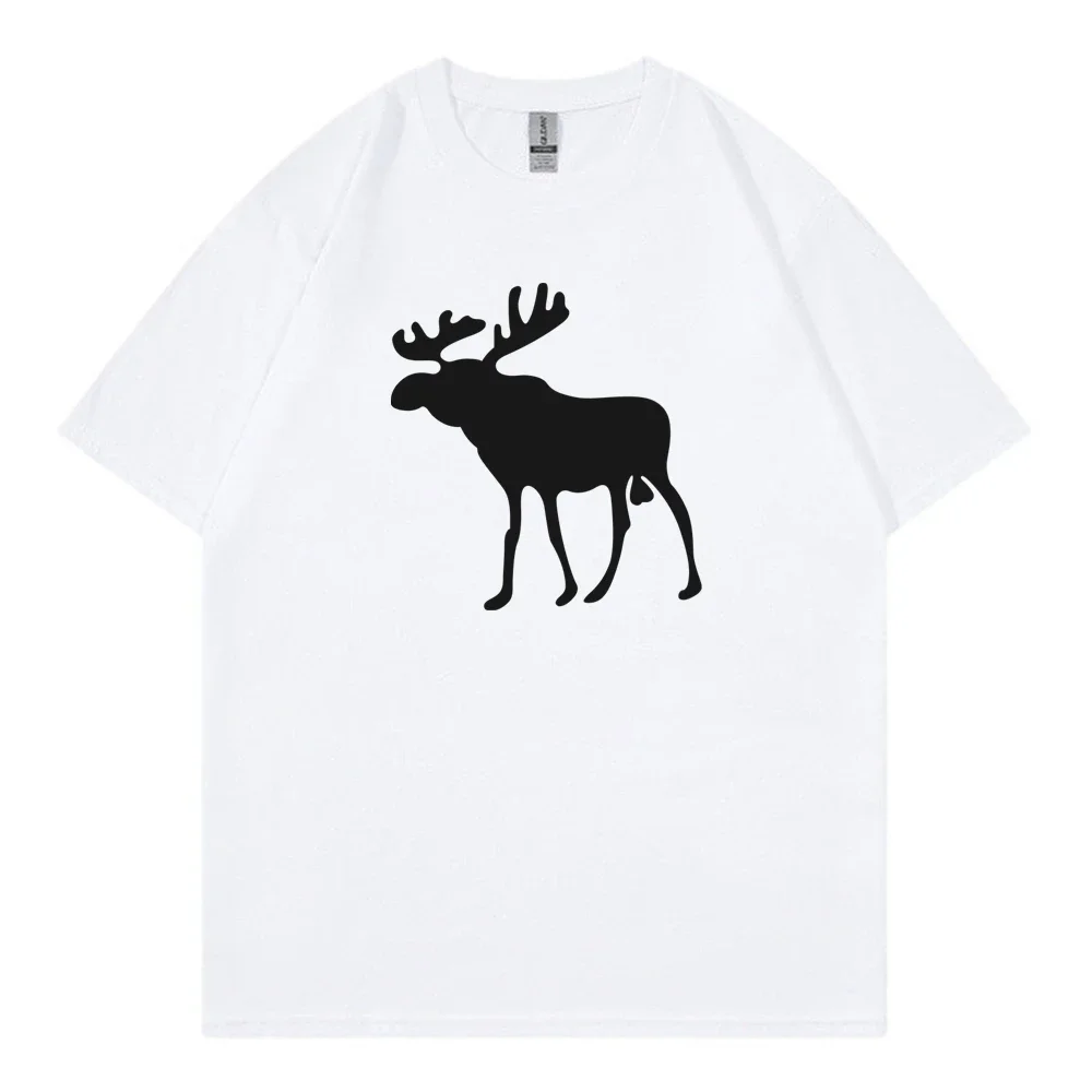 Summer New Fashion T-shirts Youth Trend Antelope Graphics Print Hip Hop Loose Men's Tshirt O-Neck Cotton Tees Tops Short Sleeve