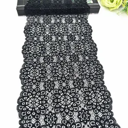 3y/lot Width 19.50cm Black Elastic Stretch Lace Trim Skirt Hem Underwear Sewing Craft DIY Apparel Fabric Lace For Dress Sleeve