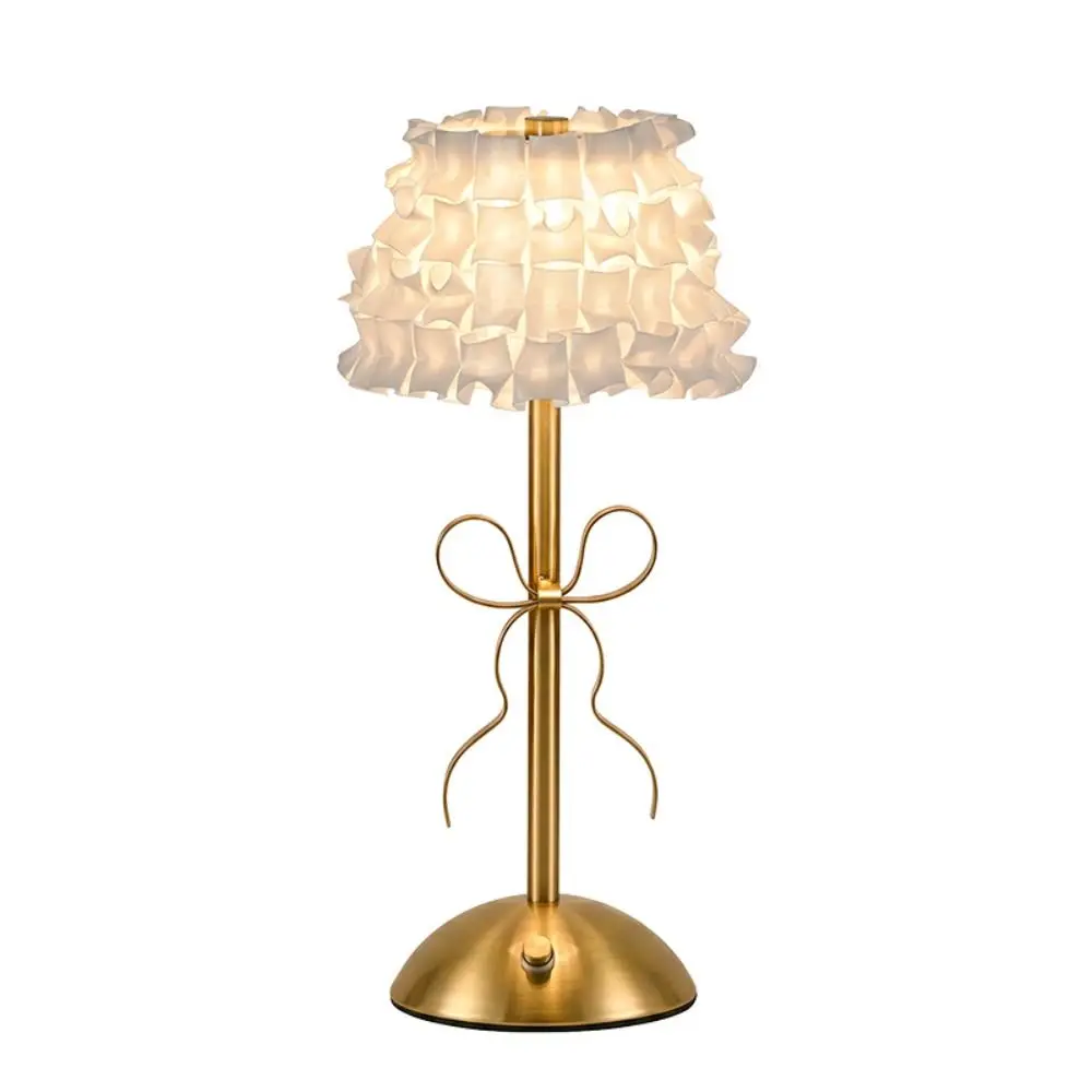 French Style Bow Table Lamp Luxury Type-C Rechargeable Rechargeable Small Lamp Wireless Retro Artistic