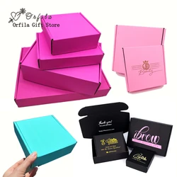 10pcs/Kraft Paper Box Packaging Gift Box Wholesale Color Small Wig Blank 3 Layer Corrugated Carton Holiday Party Printed Logo