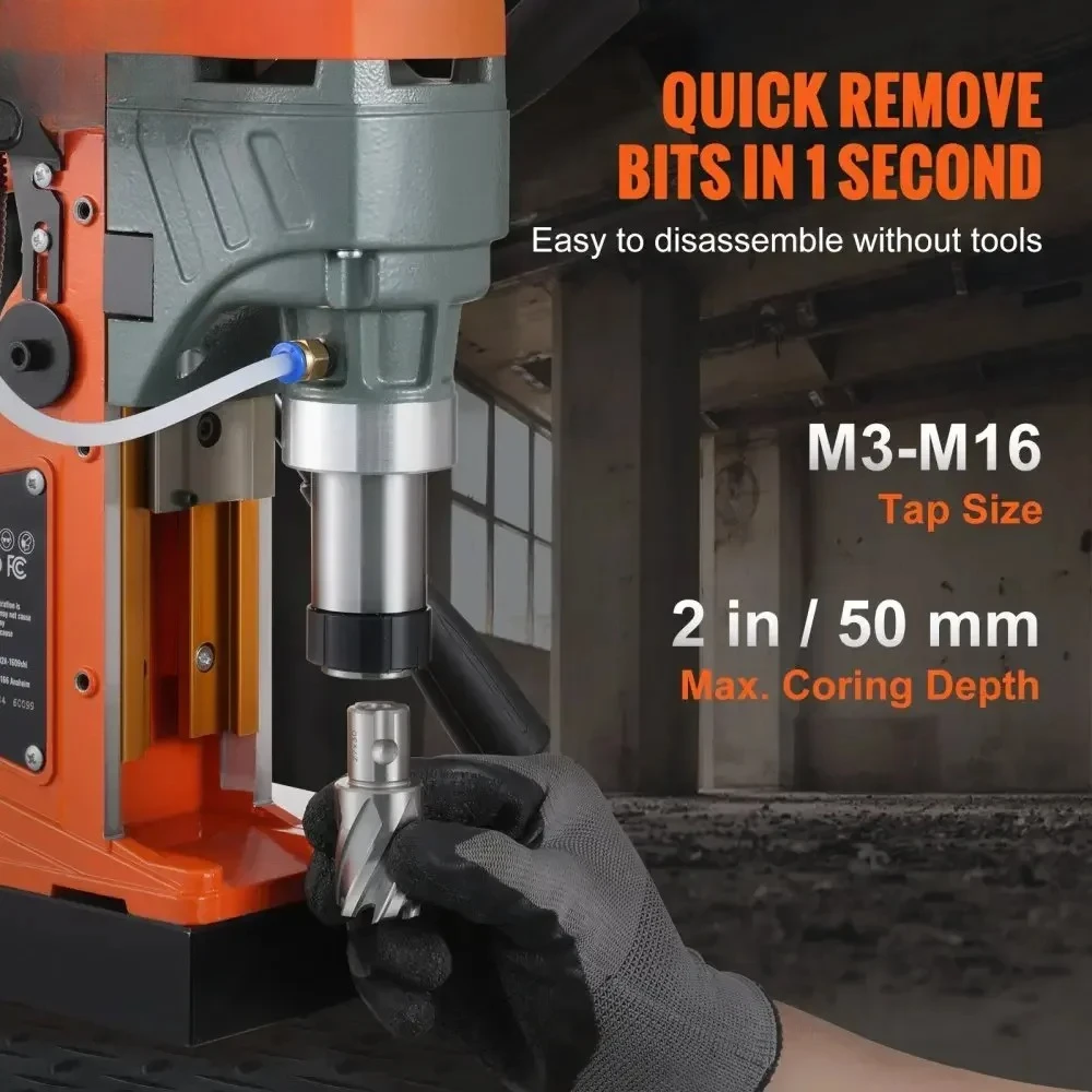 Portable Variable Speed  Magnetic Drill Press Boring Function Industrial Mag Drilling Machine for Metalworking