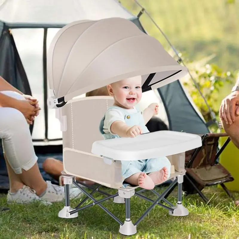 Silla alta de refuerzo de viaje para niños pequeños, asiento elevador de viaje, asiento elevador de diseño plegable para pícnic al aire libre, fiestas y comidas familiares