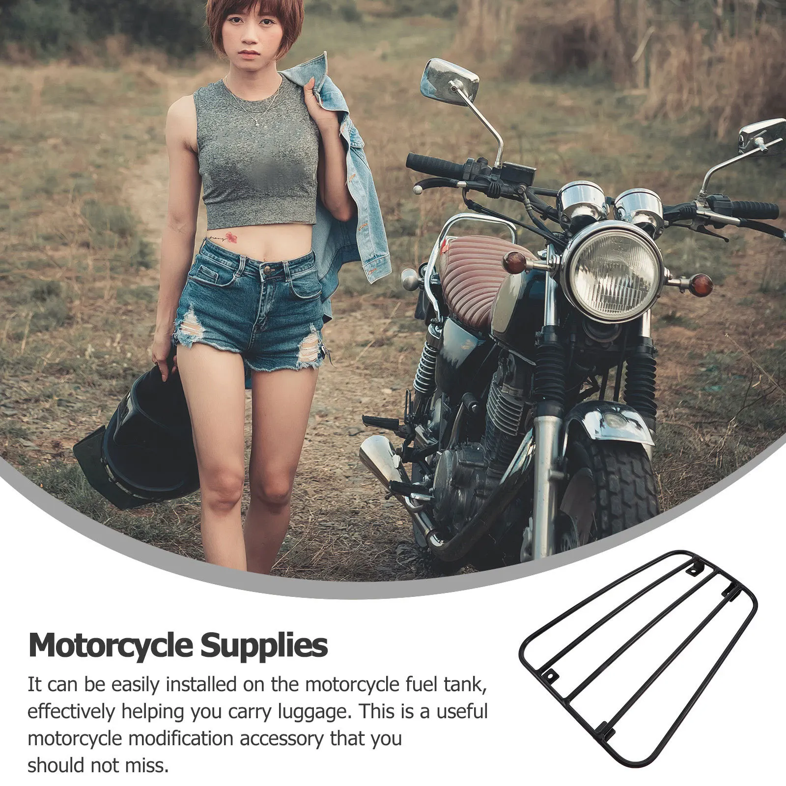 

Универсальный мотоциклетный топливный бак на присоске, багажник, черный, высококачественный, утюг, длительный срок службы, простая установка, практичность